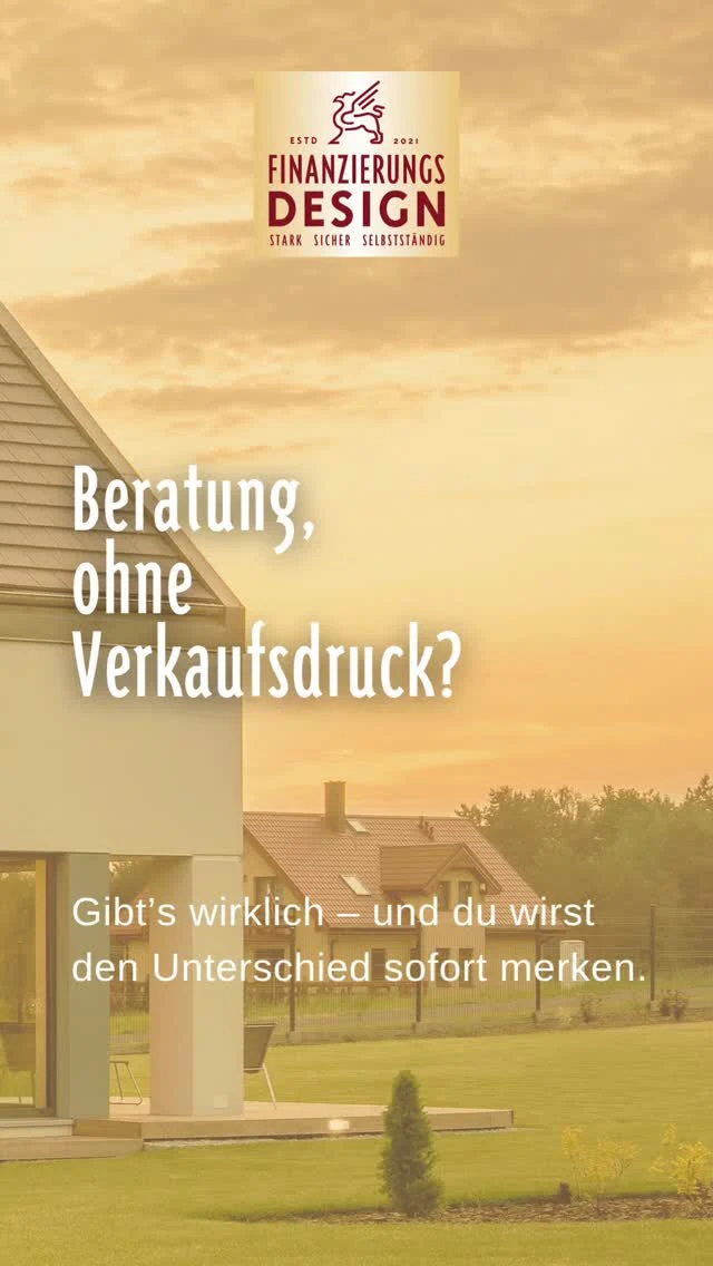"Beratung ohne Verkaufsdruck? Gibt’s wirklich – und du wirst den Unterschied sofort merken."

Du verdienst Beratung, die ehrlich ist – nicht provisionsgetrieben. Genau das bekommst du bei
uns. Persönlich, direkt, verbindlich.
#BaufinanzierungMitVertrauen #PersönlicheBeratung 
#Hausbau #Finanzierungsexperten #Zinsvergleich #FinanzierungsDesign
#Baufinanzierung #Eigenheim2025 #FinanzierungsDesign #HauskaufTipps
#UnabhängigBeraten
#Sindelfingen
#Böblingen
#Leonberg